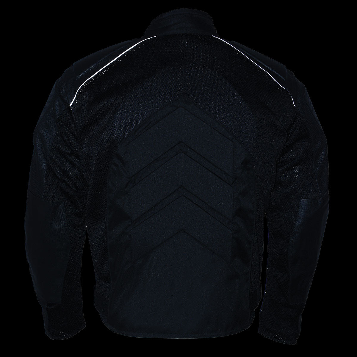 NexGen SH2153 Men's Black and Orange CE Armored Motorcycle Textile and Leather Combo Jacket