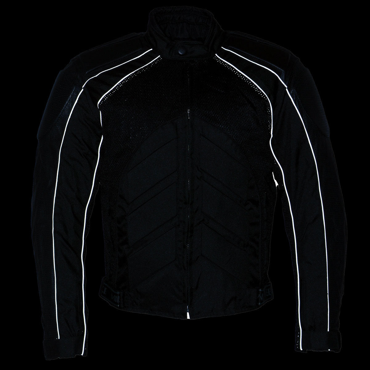 NexGen SH2153 Men's Black and Orange CE Armored Motorcycle Textile and Leather Combo Jacket
