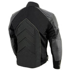 NexGen SH2153 Men's Black and Orange CE Armored Motorcycle Textile and Leather Combo Jacket