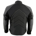 NexGen SH2153 Men's Black and Orange CE Armored Motorcycle Textile and Leather Combo Jacket