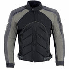NexGen SH2153 Men's Black and Orange CE Armored Motorcycle Textile and Leather Combo Jacket