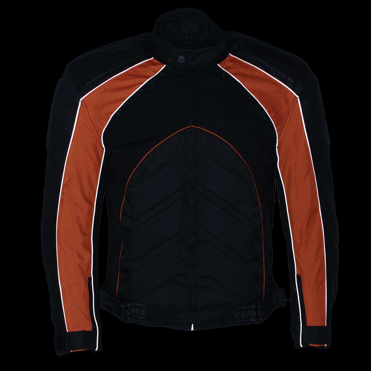 NexGen SH2153 Men's Combo Black and Red CE Armored Leather and Textile with Mesh Motorcycle Jacket