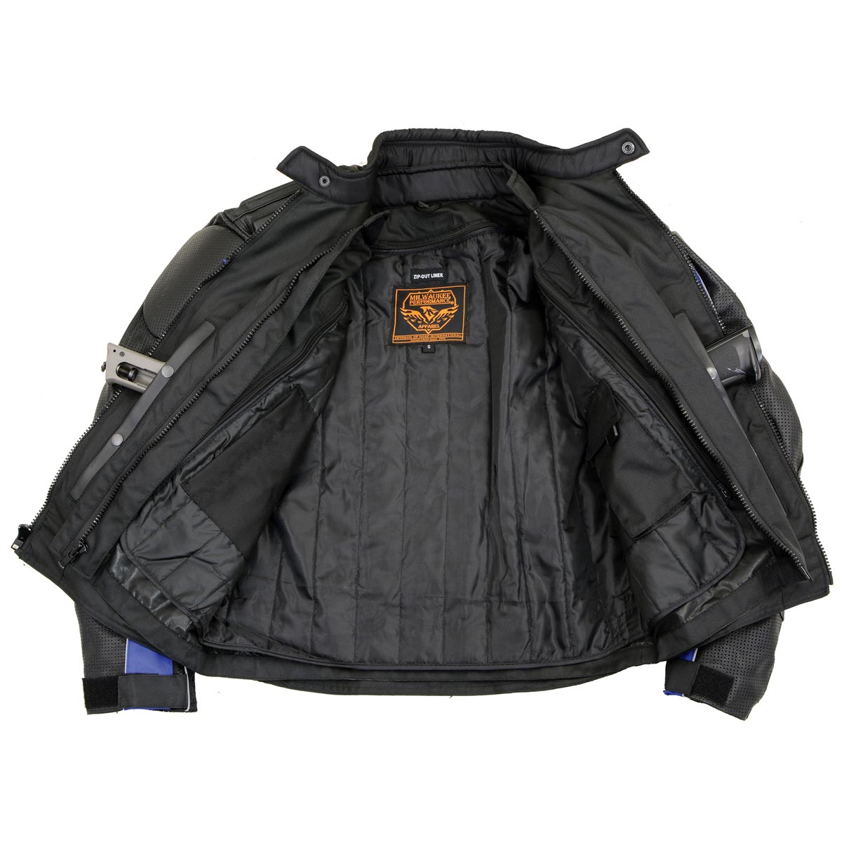 NexGen SH2153 Men's Black and Grey CE Armored Motorcycle Textile and Leather Combo Jacket