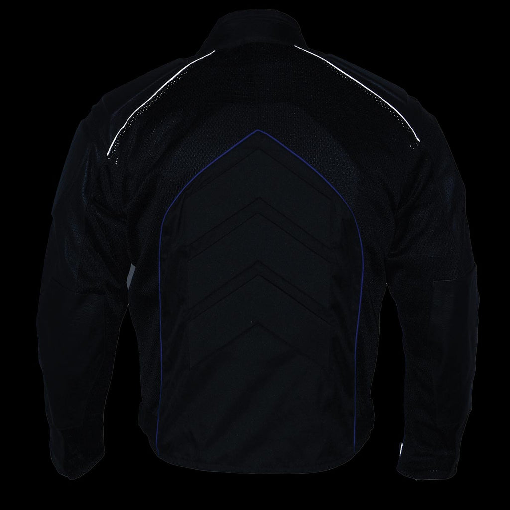 NexGen SH2153 Men's Black and Grey CE Armored Motorcycle Textile and Leather Combo Jacket