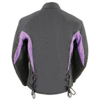 Nexgen SH2188 Women's Black and Purple Textile Motorcycle Riding Jacket with Side Stretch and Lacing