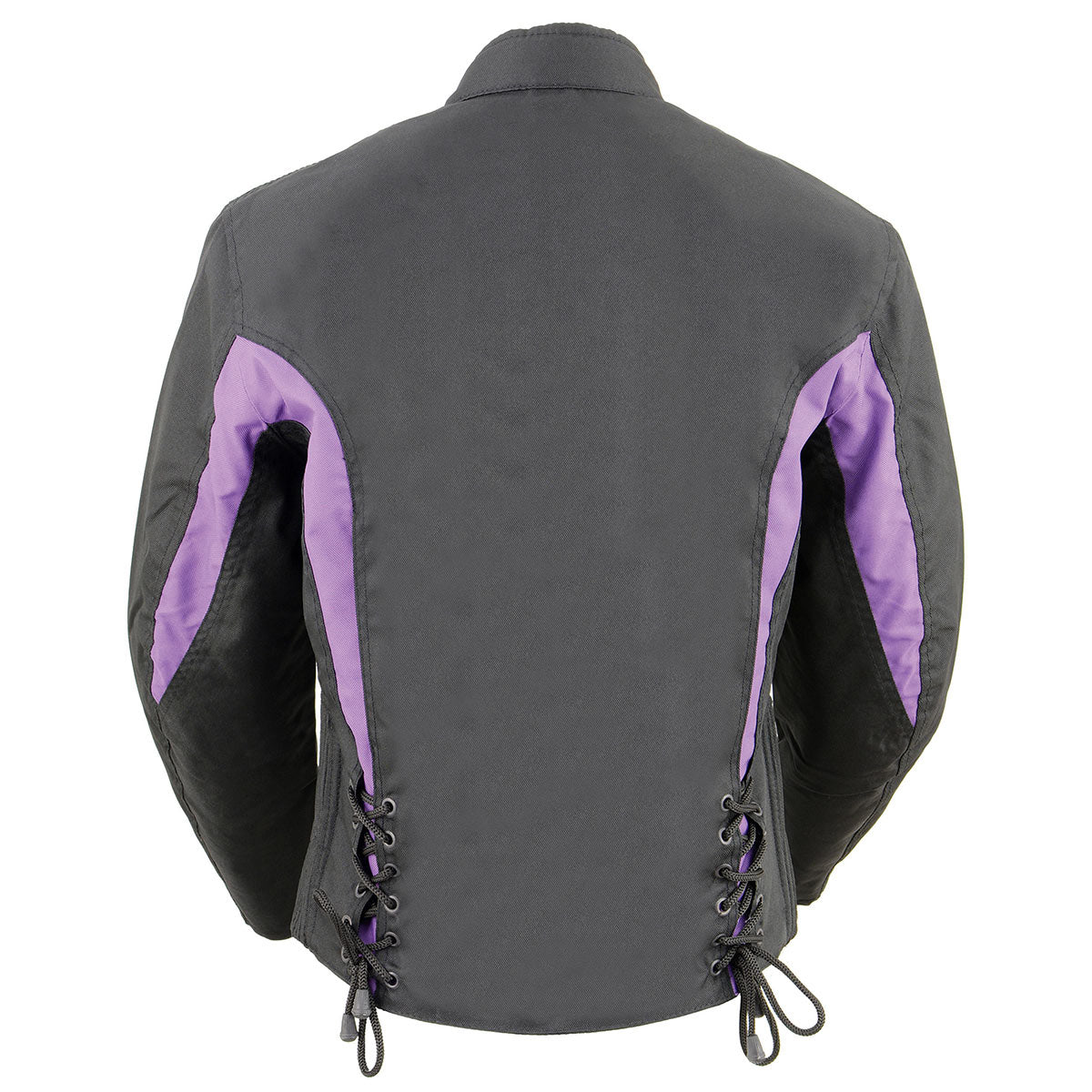 Nexgen SH2188 Women's Black and Purple Textile Motorcycle Riding Jacket with Side Stretch and Lacing