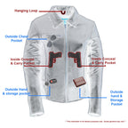 Milwaukee Leather ML7093 Women's Black Leather Braided Jacket with Shirt Style Collar