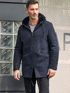 Leather Jacket Warm Wool Overcoat with Hooded Sheepskin Parkas