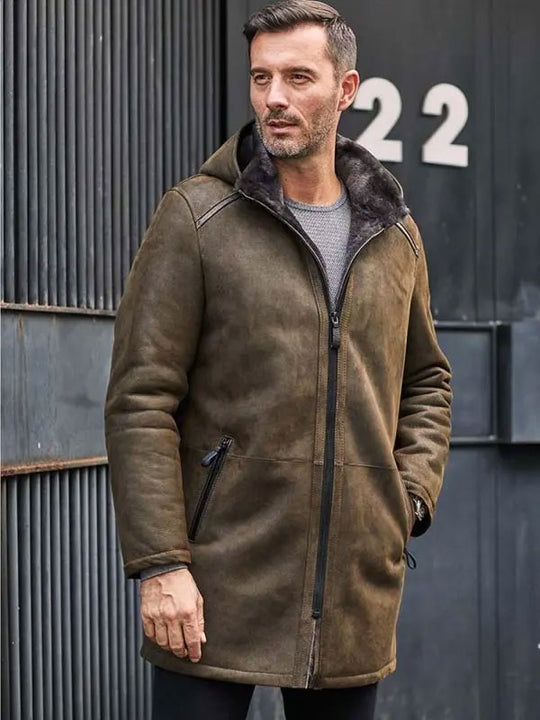 Long Trench Coat Removable Hooded Fur Outwear Warmest Winter Overcoat