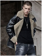 Shearling Jacket Short Fur Coat Leather Jacket Fashion Loose Thick Winter Mens Coats