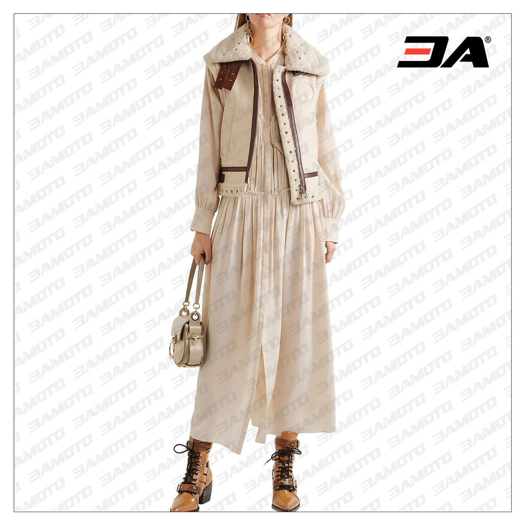 Shearling Lined Suede Trimmed Fur Leather Vest