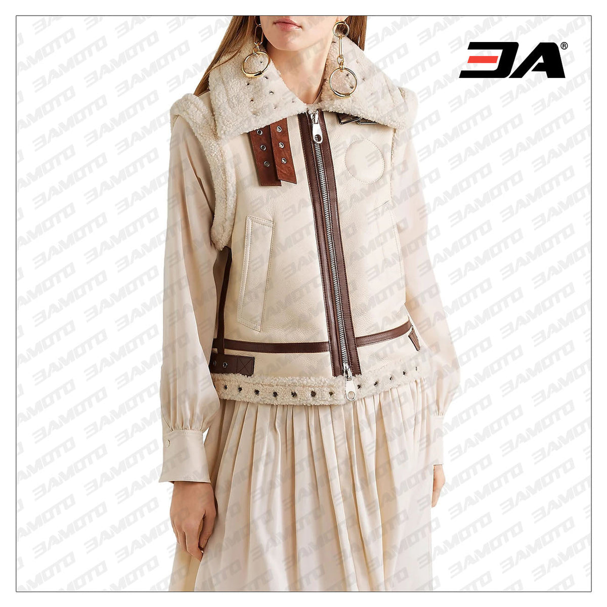 Shearling Lined Suede Trimmed Fur Leather Vest