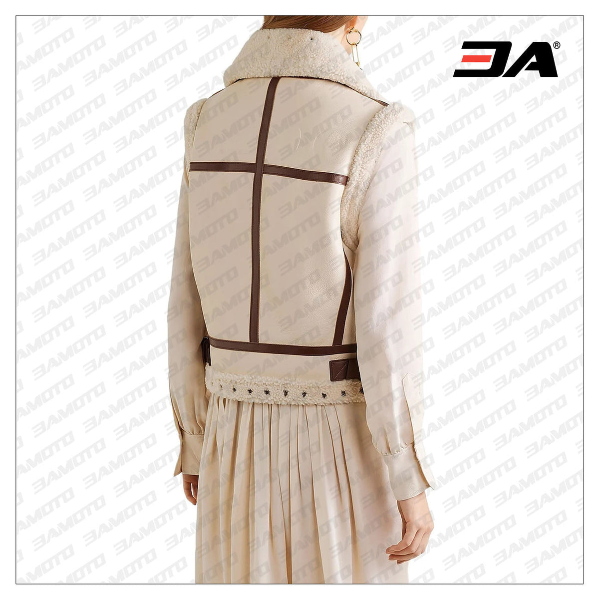 Shearling Lined Suede Trimmed Fur Leather Vest