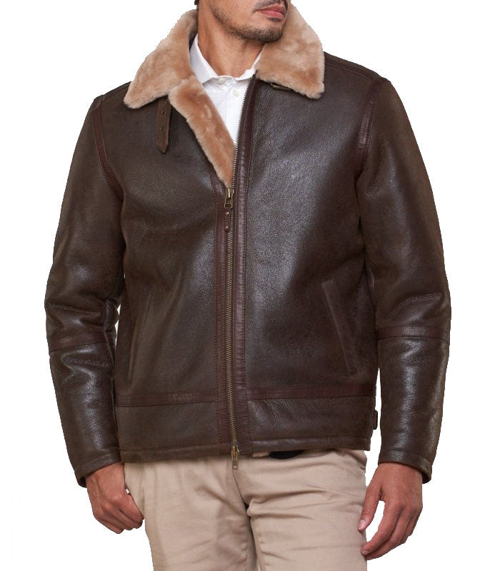 Men’s Shearling Sheepskin Bomber Jacket