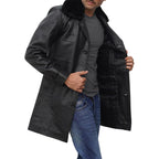 Mens Leather Shearling Coat