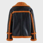 Mens Shearling Black Sheepskin Leather Jacket