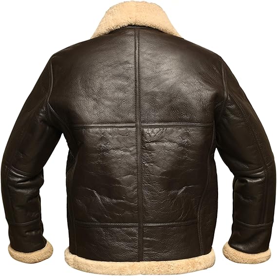 Men’s Shearling Sheepskin B3 Bomber Leather Aviator Jacket