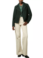 Women's Royal Green Suede Leather Biker Jacket