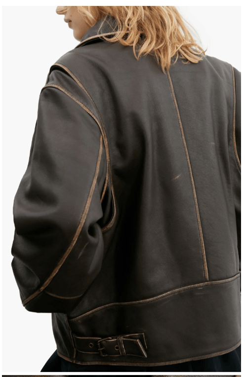 Women's Dark Brown Distressed Vintage Leather Jacket