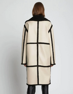 Women's Beige Sheepskin Fur Leather Trench Coat