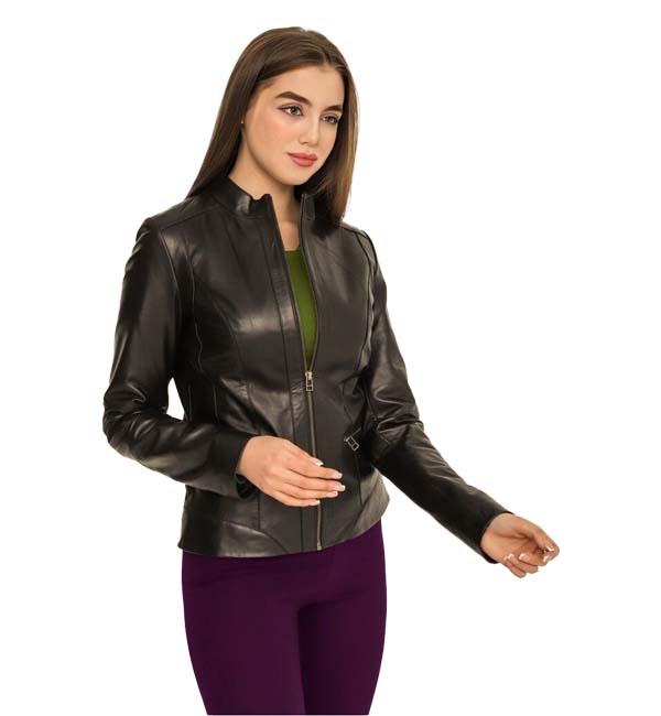 Women Bomber Leather Jacket