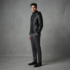 Men's Black Hooded Leather Jacket - Leather Outlet