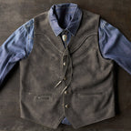 Men’s Charcoal Nubuck Cowboy Vest