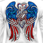 2026 Ladies Sturgis Motorcycle Rally Flag Heart Angel White Long Sleeve Shirt - SPL3900