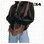 Star Western Fringe Leather Jacket