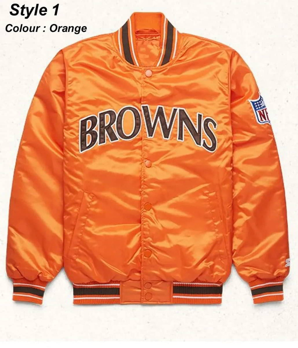 Classic Cleveland Browns Starter Satin Bomber Jacket