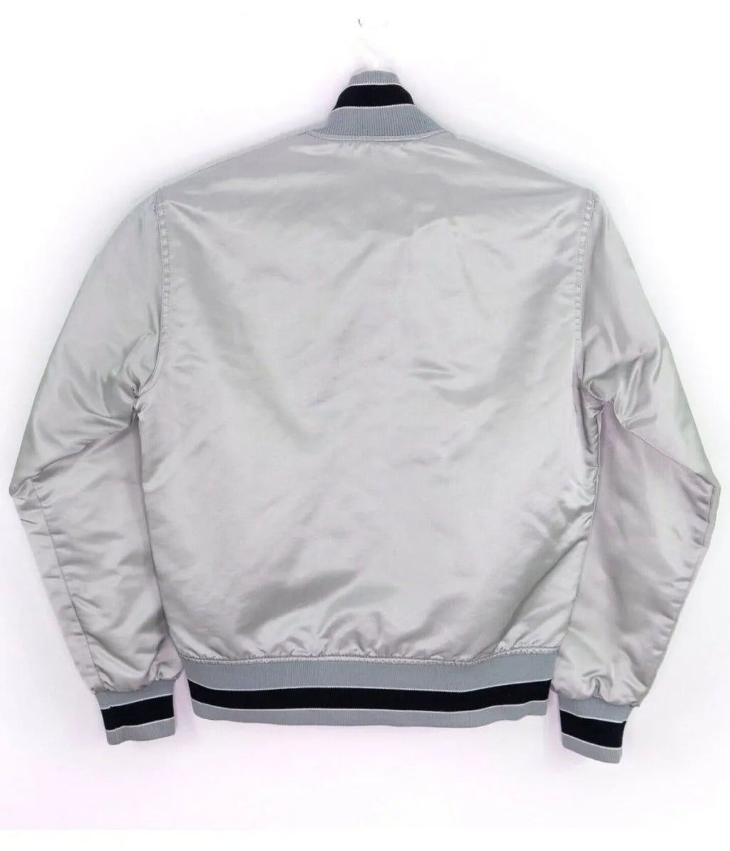 Los Angeles Raiders Starter Black Satin Bomber Jacket