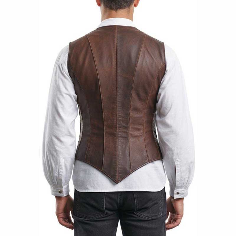 Brown Leather Corset Vest Steampunk Renaissance Style