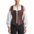Brown Leather Corset Vest Steampunk Renaissance Style