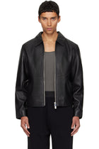 Black Cropped Leather Jacket – Boxy Fit