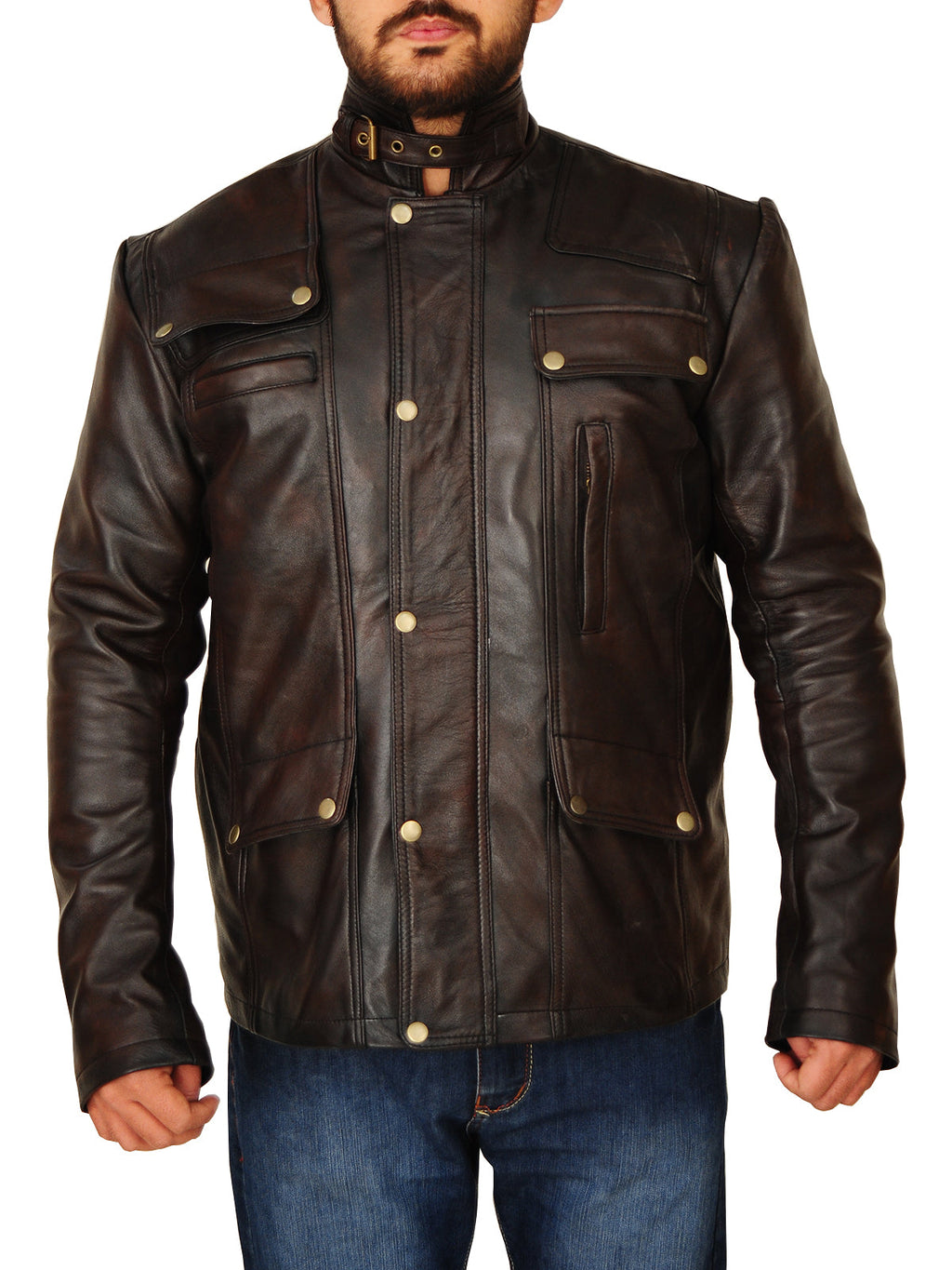 "Men’s Dark Brown Leather Jacket – Avanzar Leather