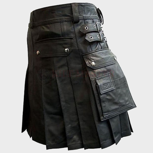 Fetish Leather Kilt Black