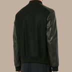 Mens Black College Bomber Jacket