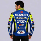 Suzuki Ecstar Men's Blue Black Green Mesh Riding Jacket with CE Armor