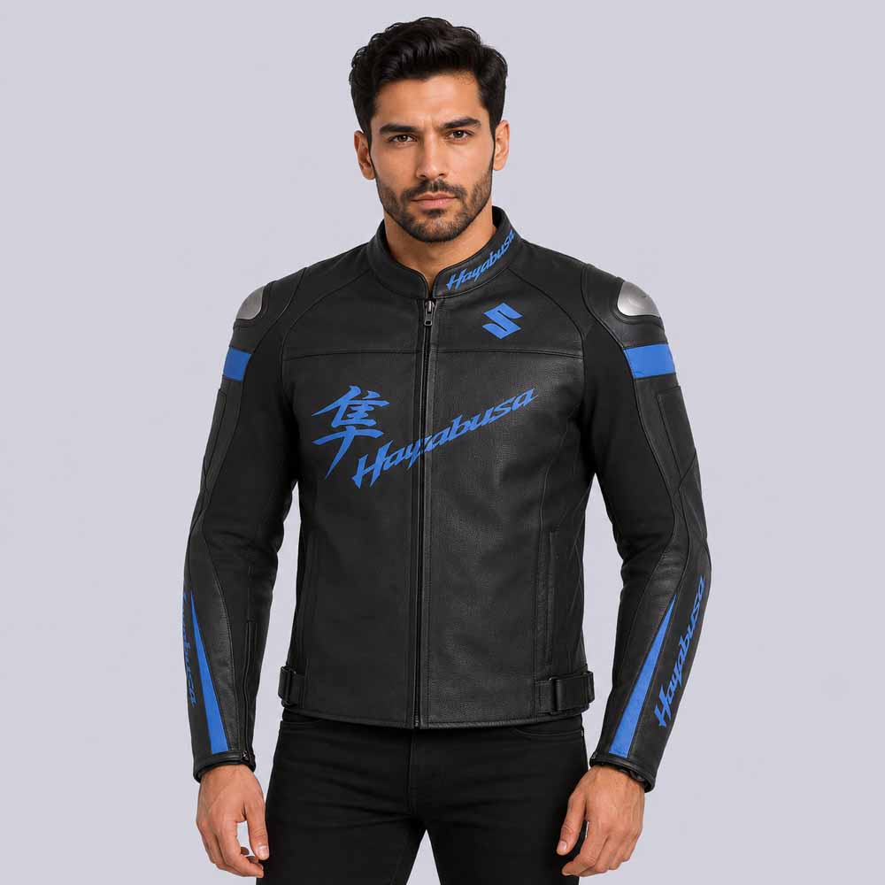 Suzuki Hayabusa Motorcycle Leather Racing Jacket