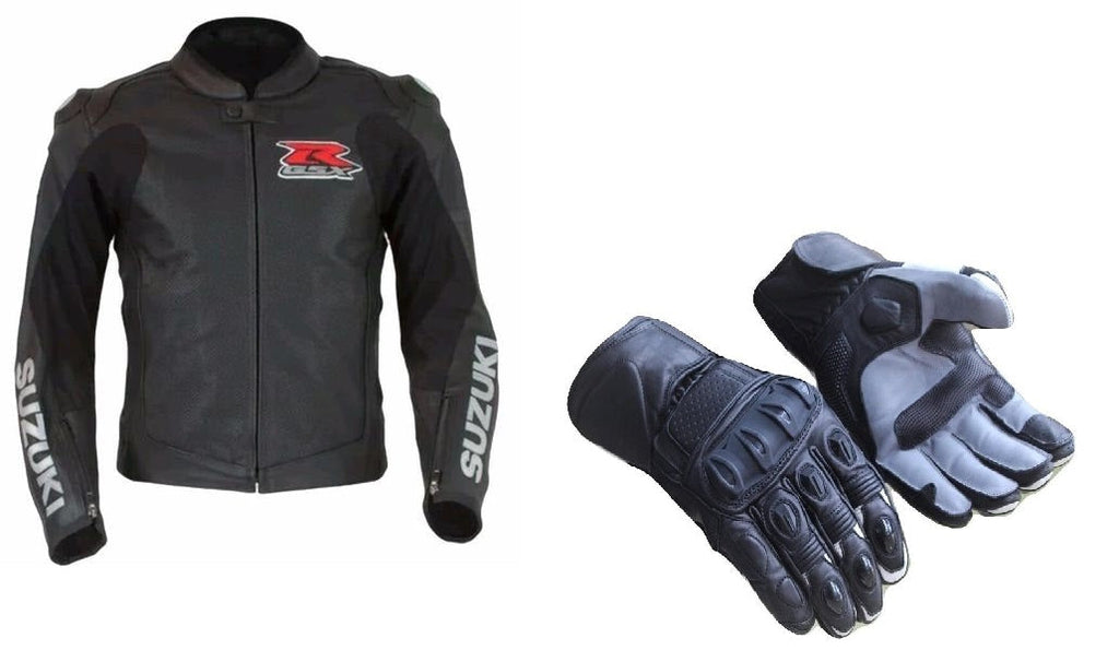 SUZUKI GSXR MOTORCYCLE LEATHER RACE JACKET