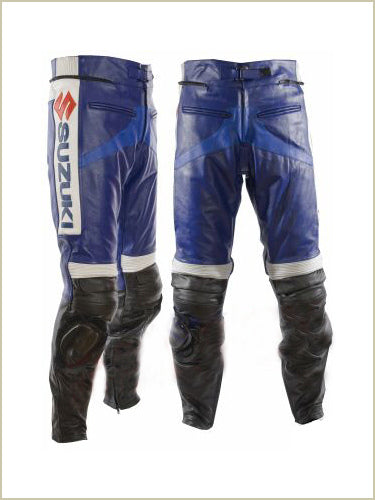 SUZUKI MEN MOTORCYCLE BLUE CE ARMOR PANTS