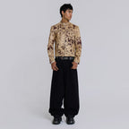 Men’s Beige Speckled Hair-On Cowhide Racer Jacket