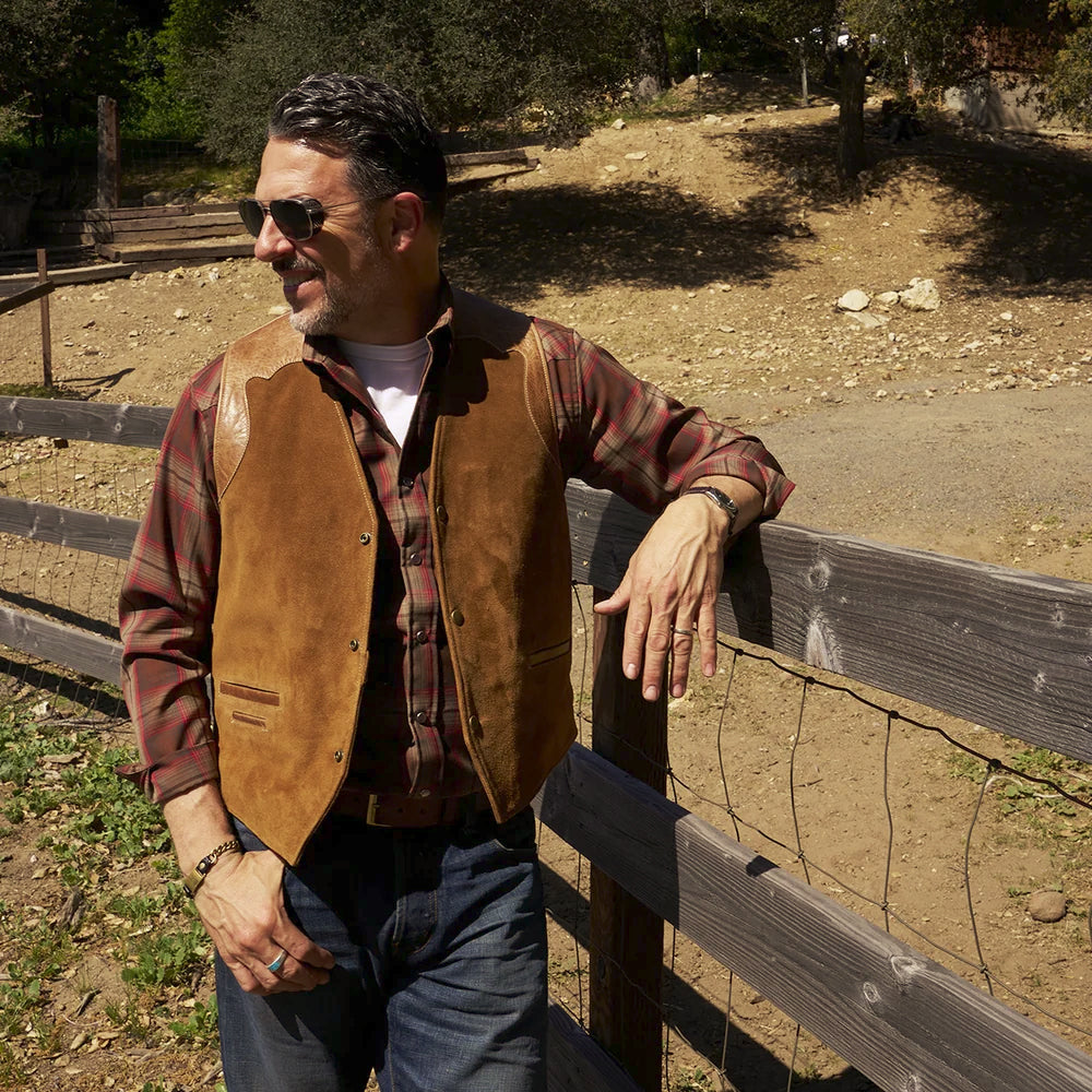 Men’s Tan Suede Ranch Vest