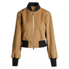 Brown Suede Bomber Jacket Womens