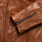 Thompson Leather Biker Jacket Brown