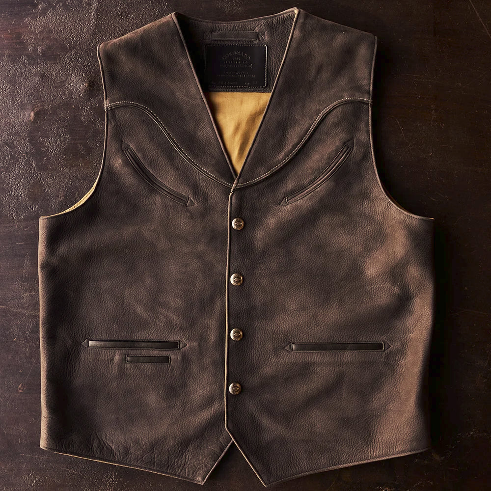 Men’s Charcoal Nubuck Cowboy Vest