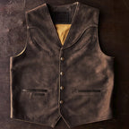 Men’s Charcoal Nubuck Cowboy Vest