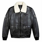 Men's Brown Lamb Leather Top Gun G 1 Flight Jacket with Removable Shearling Collar