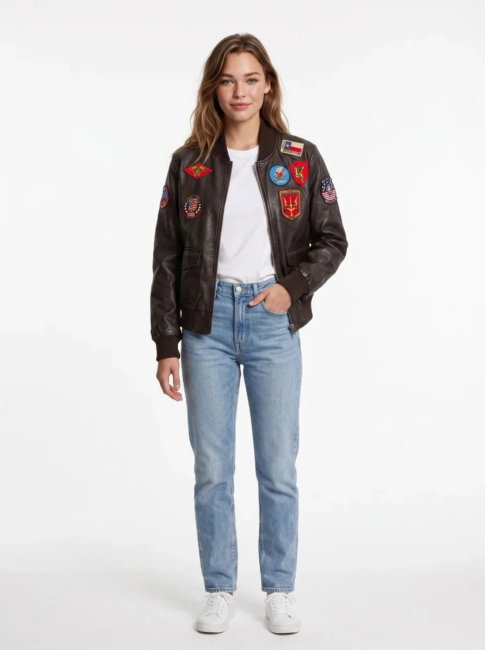 Top Gun® Women's Vegan Leather Bomber Jacket