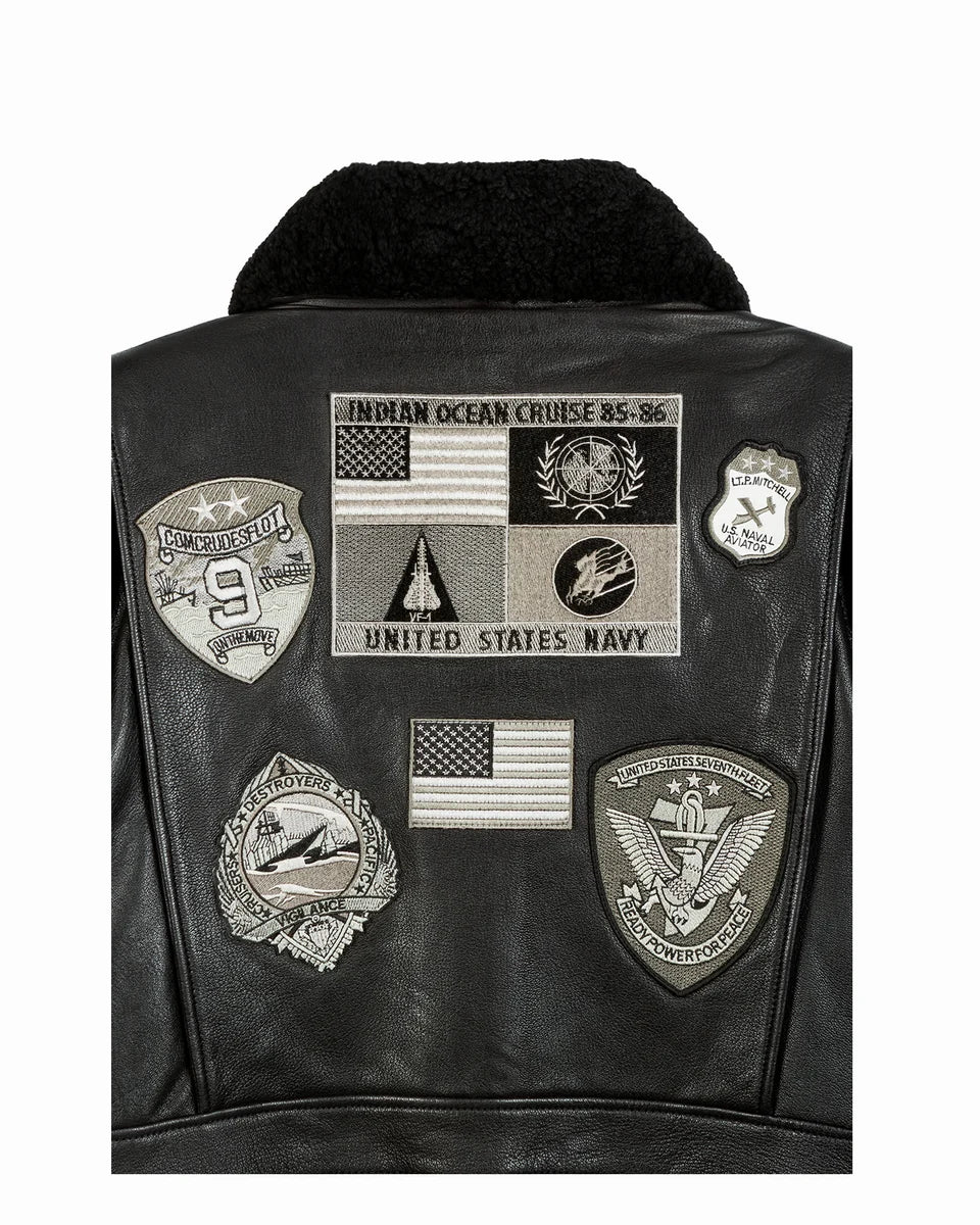 Top Gun® Official Signature Series Leather Jacket 2.0 With Removable Mouton Collar